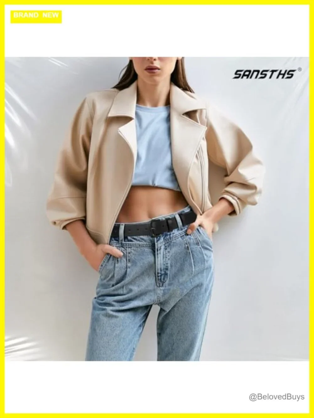 Women Faux Leather Belt with Black Buckle Casual Waist Belt for Jeans Pants